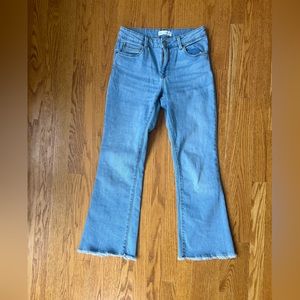 Zara Frayed Hem Flare Jeans